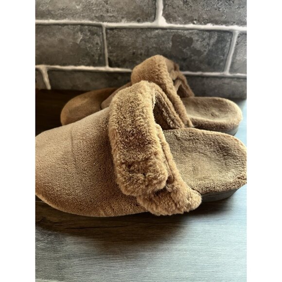 Vionic Marielle Tan ortho mule slipper Size 7 womens Faux Fur - Picture 6 of 11